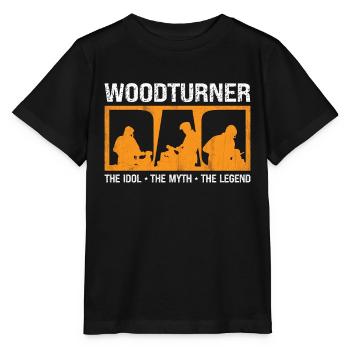 Woodturner Dad The Idol The Myth Loves Woodworking - Stanley/Stella MINI CREATOR Kids’ T-Shirt - black - Front - Mikhail (115cm)