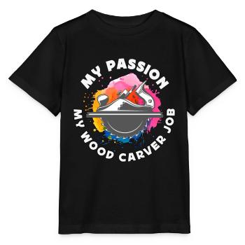 Sculpteur sur bois Ma Passion Mon Travail de Sculpteur Sur Bois Sculpture - T-shirt bio MINI CREATOR Stanley/Stella Enfant - noir - Devant - Mikhail (115cm)