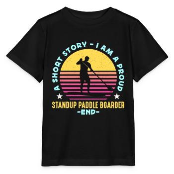 StandUp Paddle Boarder A Short Story Paddleboarder - Stanley/Stella MINI CREATOR Kids’ T-Shirt - black - Front - Mikhail (115cm)