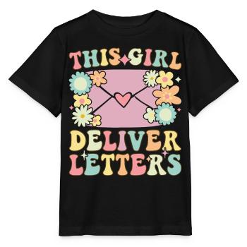 Postdienst weibliche Postangestellte - Stanley/Stella Kinder T-Shirt MINI CREATOR  - Schwarz - Vorne - Mikhail (115cm)