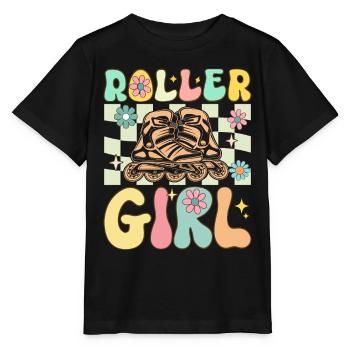 Groovy Roller Skating Girl Weibliche Rollschuhläuf - Stanley/Stella Kinder T-Shirt MINI CREATOR  - Schwarz - Vorne - Mikhail (115cm)