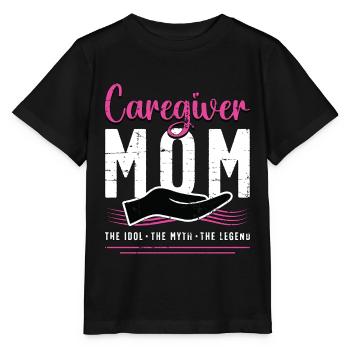 Caregiver Mom The Idol The Myth Loves Caregiving - Stanley/Stella Kinder T-Shirt MINI CREATOR  - Schwarz - Vorne - Mikhail (115cm)
