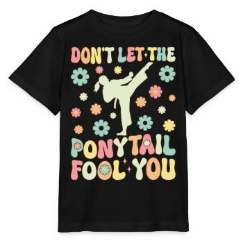 Taekwondo Mädchen Karate - Stanley/Stella Kinder T-Shirt MINI CREATOR  - Schwarz - Vorne - Mikhail (115cm)