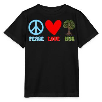 Baumumarmer Umweltschützer Naturliebhaber - Stanley/Stella Kinder T-Shirt MINI CREATOR  - Schwarz - Vorne - Mikhail (115cm)