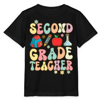 Groovy Elementary School Teacher - Stanley/Stella MINI CREATOR Kids’ T-Shirt - black - Front - Mikhail (115cm)