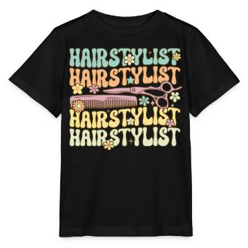 Coiffeur Groovy - T-shirt bio MINI CREATOR Stanley/Stella Enfant - noir - Devant - Mikhail (115cm)