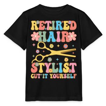 Coiffeur Groovy - T-shirt bio MINI CREATOR Stanley/Stella Enfant - noir - Devant - Mikhail (115cm)