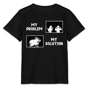 Capybara Amoureux Mon Problème Mon Pictogramme Papa Maman - T-shirt bio MINI CREATOR Stanley/Stella Enfant - noir - Devant - Mikhail (115cm)