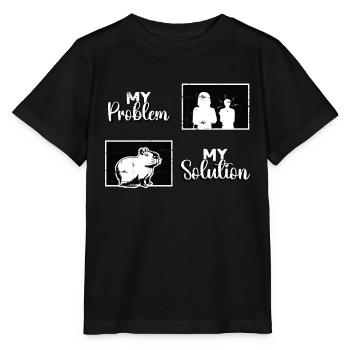 Capybara Amoureux Mon Problème Mon Pictogramme Maman Papa - T-shirt bio MINI CREATOR Stanley/Stella Enfant - noir - Devant - Mikhail (115cm)