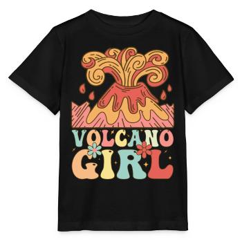 Groovy Volcanoes Female Volcano Lover Geolo - Stanley/Stella MINI CREATOR Kids’ T-Shirt - black - Front - Mikhail (115cm)