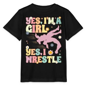 Groovy Wrestling Girl Lutteuse - T-shirt bio MINI CREATOR Stanley/Stella Enfant - noir - Devant - Mikhail (115cm)