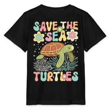 Groovy Schildkrötenliebhaber - Stanley/Stella Kinder T-Shirt MINI CREATOR  - Schwarz - Vorne - Mikhail (115cm)