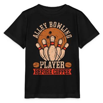 Alley Bowling Player Before Ninepins Coffee Lover - Stanley/Stella MINI CREATOR Kids’ T-Shirt - black - Front - Mikhail (115cm)