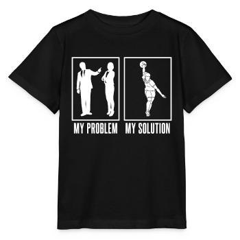 Alley Bowling Player My Problem My Pictogram Mom - Stanley/Stella MINI CREATOR Kids’ T-Shirt - black - Front - Mikhail (115cm)