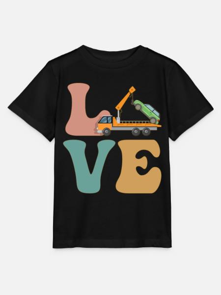 LOVE Abschleppwagenfahrer Abschleppdienst Abschlep - Stanley/Stella Kinder T-Shirt MINI CREATOR - Schwarz