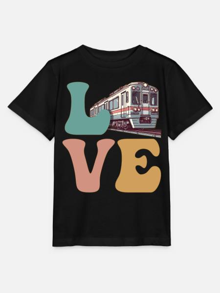 LOVE Train Trainspotter Trainspotting Modellbahn - Stanley/Stella Kinder T-Shirt MINI CREATOR - Schwarz