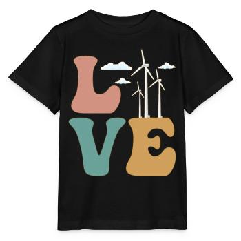 LOVE Technicien d’éoliennes Énergie Centrale éolienne - T-shirt bio MINI CREATOR Stanley/Stella Enfant - noir - Devant - Mikhail (115cm)