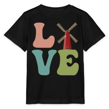 LOVE Wind Power Plant Wind Power - Stanley/Stella MINI CREATOR Kids’ T-Shirt - black - Front - Mikhail (115cm)