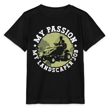 Paysagiste Ma passion Mon métier de paysagiste Jardinage - T-shirt bio MINI CREATOR Stanley/Stella Enfant - noir - Devant - Mikhail (115cm)