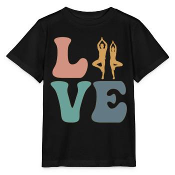 LIEBE Yoga Yogi - Stanley/Stella Kinder T-Shirt MINI CREATOR  - Schwarz - Vorne - Mikhail (115cm)