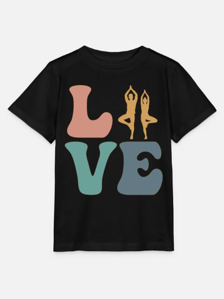 LIEBE Yoga Yogi - Stanley/Stella Kinder T-Shirt MINI CREATOR  - Schwarz