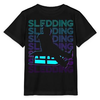 Sledding Mushing Sleigh Retro - Stanley/Stella MINI CREATOR Kids’ T-Shirt - black - Front - Mikhail (115cm)
