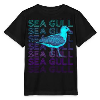 Seemöwe Möwe Seevogel Retro - Stanley/Stella Kinder T-Shirt MINI CREATOR  - Schwarz - Vorne - Mikhail (115cm)