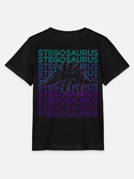 Stegosaurus Dinosaurier Retro - Stanley/Stella Kinder T-Shirt MINI CREATOR - Schwarz