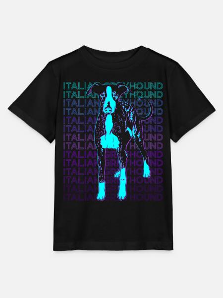Italienischer Windhund Hund Retro - Stanley/Stella Kinder T-Shirt MINI CREATOR - Schwarz
