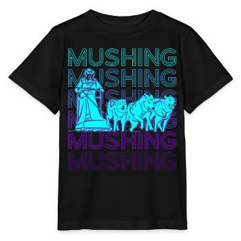 Mushing Sled Dog Sled Ride Retro - Stanley/Stella MINI CREATOR Kids’ T-Shirt - black - Front - Mikhail (115cm)