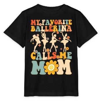 Meine Lieblingsballerina nennt mich Mama Groovy Ba - Stanley/Stella Kinder T-Shirt MINI CREATOR  - Schwarz - Vorne - Mikhail (115cm)