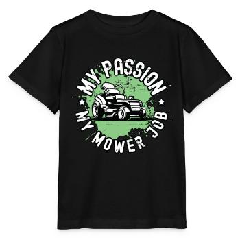 Mower My Passion My Mower Job Landscaping Mowing - Stanley/Stella MINI CREATOR Kids’ T-Shirt - black - Front - Mikhail (115cm)