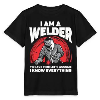 Schweißer Schweißen - Stanley/Stella Kinder T-Shirt MINI CREATOR  - Schwarz - Vorne - Mikhail (115cm)