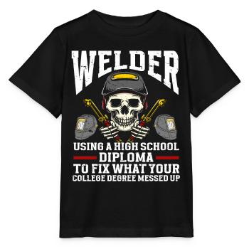 Schweißer Schweißen - Stanley/Stella Kinder T-Shirt MINI CREATOR  - Schwarz - Vorne - Mikhail (115cm)