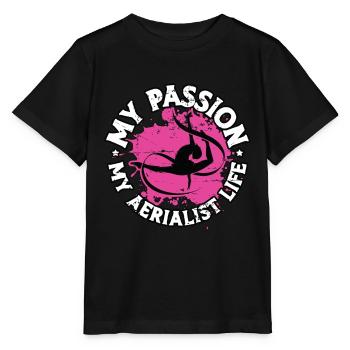 Acrobatie artistique Ma passion Ma vie aérienne Arts aériens - T-shirt bio MINI CREATOR Stanley/Stella Enfant - noir - Devant - Mikhail (115cm)