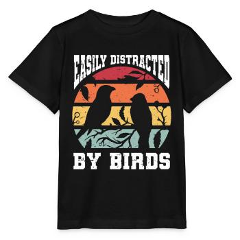 Observation des oiseaux Observation des oiseaux Observation des oiseaux Observateur d’oiseaux - T-shirt bio MINI CREATOR Stanley/Stella Enfant - noir - Devant - Mikhail (115cm)
