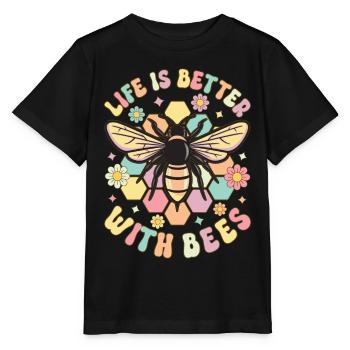 La vie est meilleure avec les apiculteurs - T-shirt bio MINI CREATOR Stanley/Stella Enfant - noir - Devant - Mikhail (115cm)