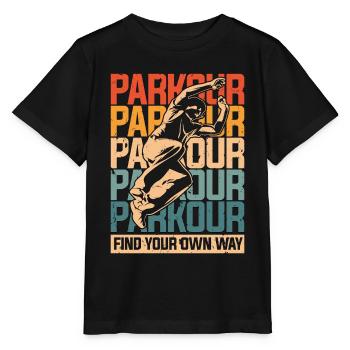 Parkour Find Your Own Way Retro Freerunning Lover - Stanley/Stella MINI CREATOR Kids’ T-Shirt - black - Front - Mikhail (115cm)