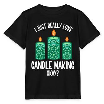 Fabricant de bougies Fabrication de bougies - T-shirt bio MINI CREATOR Stanley/Stella Enfant - noir - Devant - Mikhail (115cm)