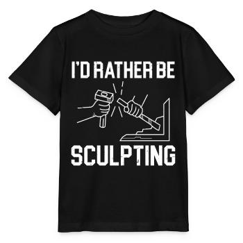 Sculpter Je préfère sculpter - T-shirt bio MINI CREATOR Stanley/Stella Enfant - noir - Devant - Mikhail (115cm)