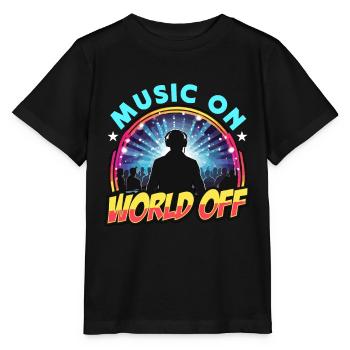 Disc Jockey Music On World Turntable Disc Jockeys - Stanley/Stella Kinder T-Shirt MINI CREATOR  - Schwarz - Vorne - Mikhail (115cm)