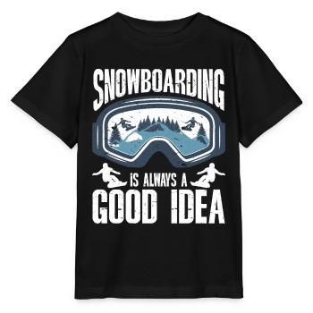 Snowboarding Art Men Snowboard Cooler Snowboarder - Stanley/Stella Kinder T-Shirt MINI CREATOR  - Schwarz - Vorne - Mikhail (115cm)