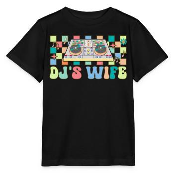 DJ's Wife Groovy Disc Jockey Plattenspieler - Stanley/Stella Kinder T-Shirt MINI CREATOR  - Schwarz - Vorne - Mikhail (115cm)