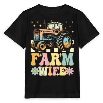 Farmer's Wife Groovy Farmer Farmer Rancher - Stanley/Stella MINI CREATOR Kids’ T-Shirt - black - Front - Mikhail (115cm)