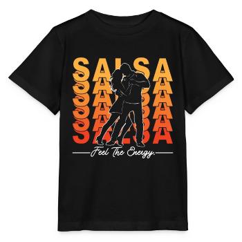 Salsa Dance Salsa Feel The Energy Mambo Music - Stanley/Stella Kinder T-Shirt MINI CREATOR  - Schwarz - Vorne - Mikhail (115cm)