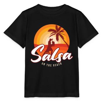 Salsa Dance Salsa On The Beach Mambo Music Dancing - Stanley/Stella Kinder T-Shirt MINI CREATOR  - Schwarz - Vorne - Mikhail (115cm)