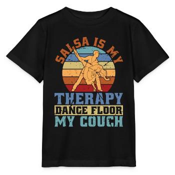 Salsa Dance Salsa Is My Therapy Retro Mambo Music - Stanley/Stella Kinder T-Shirt MINI CREATOR  - Schwarz - Vorne - Mikhail (115cm)