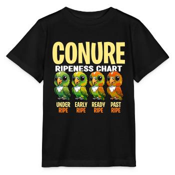 Conure Ripeness Chart Under Pet Bird Conure Lover - Stanley/Stella MINI CREATOR Kids’ T-Shirt - black - Front - Mikhail (115cm)