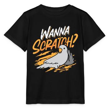 African Grey Wanna Scratch Birdwatcher Ornithology - Stanley/Stella Kinder T-Shirt MINI CREATOR  - Schwarz - Vorne - Mikhail (115cm)