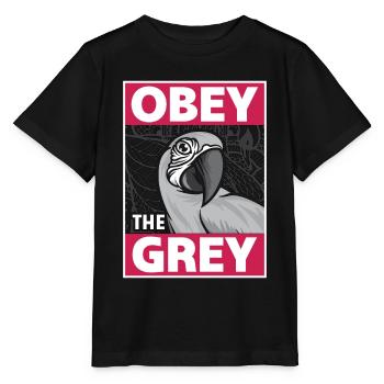 African Grey Obey The Grey Bird Owner Parrot Lover - Stanley/Stella Kinder T-Shirt MINI CREATOR  - Schwarz - Vorne - Mikhail (115cm)
